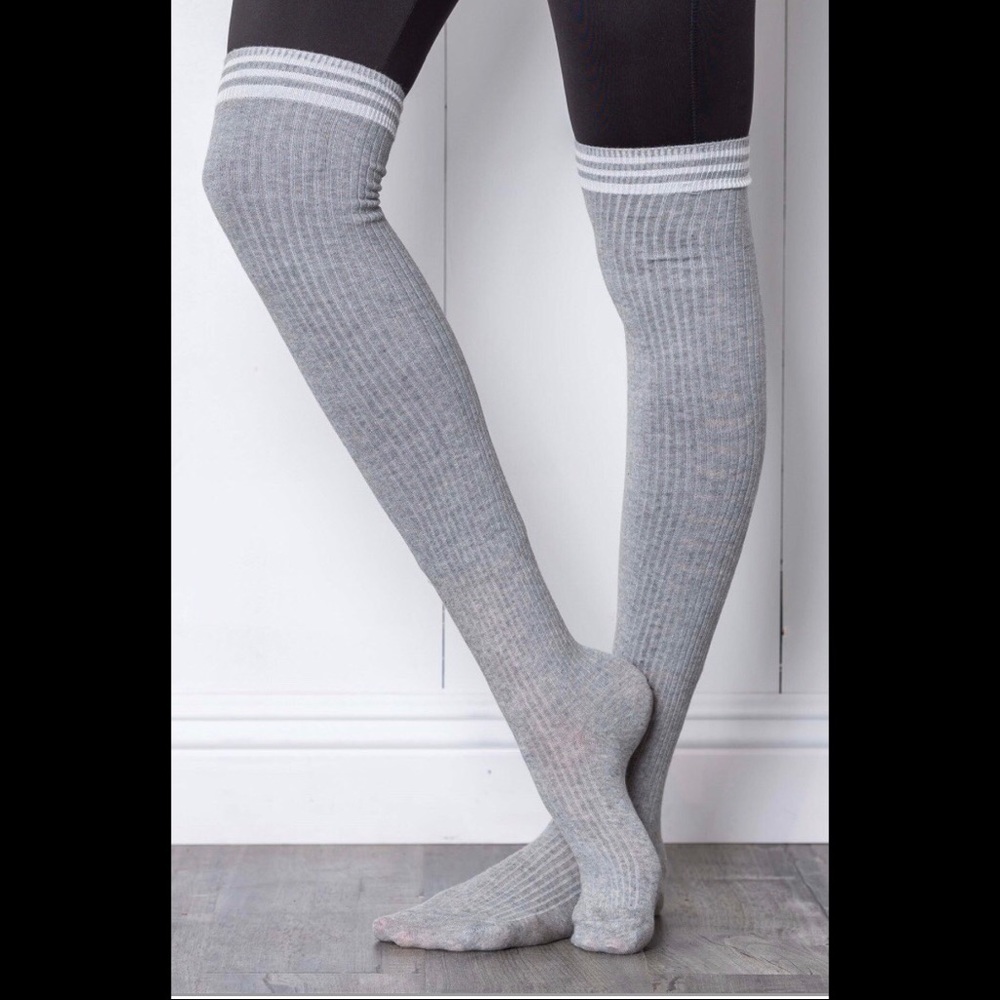 Grey Thigh High Socks